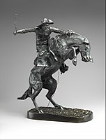 Frederic Remington, The Bronco Buster, 1895, cast 1918. Metropolitan Museum of Art