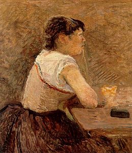 Henri de Toulouse-Lautrec. The absinthe drinker in Grenelle, 1886.