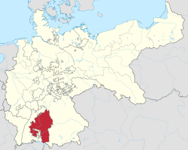 Lage des Königreichs Württemberg im Deutschen Kaiserreich