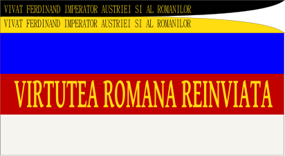 One of the Romanian Transylvanian tricolor schemes used in 1848 (with Habsburg ribbons)