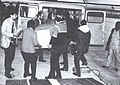 The coffin of a victim being unloaded at Cairo Airport