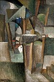 Albert Gleizes, Les Arbres (The Trees), 1910-12, oil on canvas, 41 × 27 cm. Reproduced in Du "Cubisme", 1912