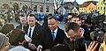 President Andrzej Duda surrounded by SOP officers.