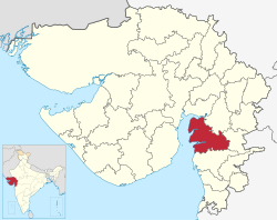 Location of Bharuch district in Gujarat