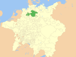 Brunswick-Lüneburg as part of the Holy Roman Empire, c. 1648