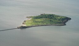 Cramond Island from the air