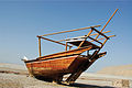 A dhow in the desert in Qatar