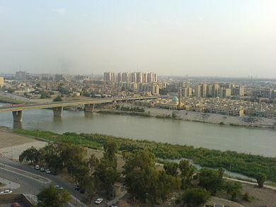 Al-Karkh, the western part of Baghdad, as seen from the Baghdad Medical City.