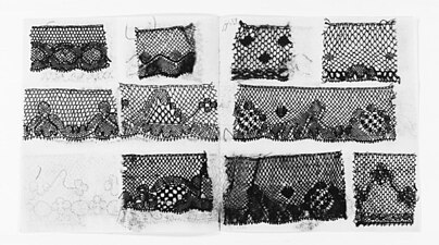 Samples of black silk Ipswich lace from Joseph Dana's report