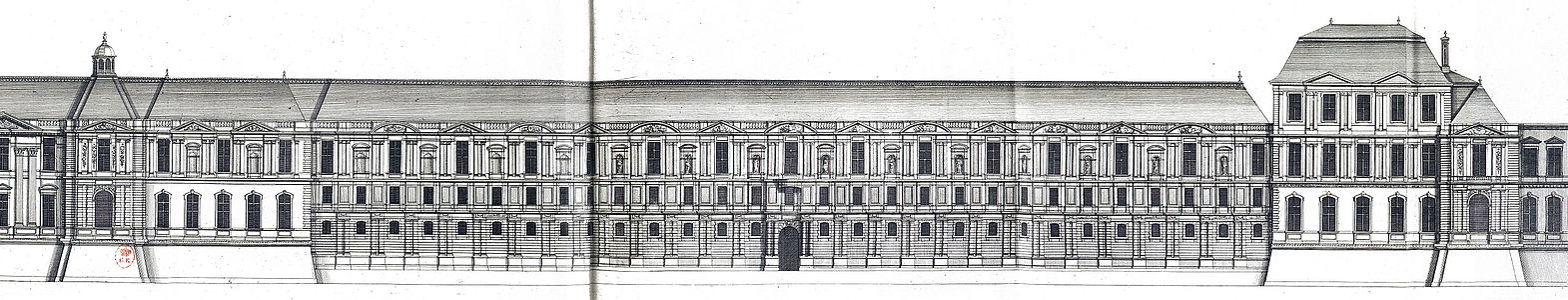 The eastern section of the Louvre's Grande Galerie, from an engraving by Jean Marot (c. 1670)
