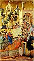 Einzug Jesu in Jerusalem. Hinterseite des Maesta Altars, Sienna. Duccio, 1308