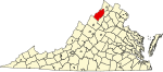 State map highlighting Shenandoah County