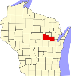 Karte von Shawano County innerhalb von Wisconsin
