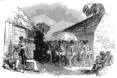 Joseph Merrick at an Isubu funeral in Cameroon, 1845.