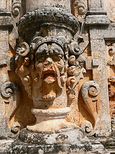 Mascarons on a column of the Gouverneto Monastery, Greece, unknown architect or sculptor, 1537[29] (although other sources say 1548)[30]