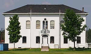 Old Chisago County Courthouse originally in Center City, Minnesota, moved in 1990 to Almelund, Minnesota.