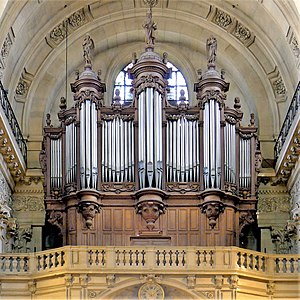 Detail of the pipe organ