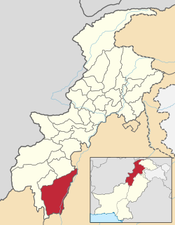 Karte von Pakistan, Position von Distrikt Dera Ismail Khan hervorgehoben