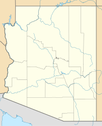 A flame icon marks the location of the fire in a map of Arizona, roughly in the central northern part of the state