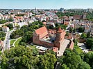 Aerial view of the Old Town with the Olsztyn Castle