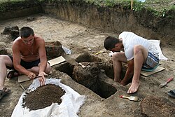 Archaeological excavations at the site of the Albazinsky prison (2014)