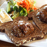 Broodje bal with gravy in the Netherlands