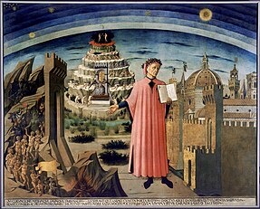 Dante in Domenico di Michelino's Divine Comedy, Florence Cathedral