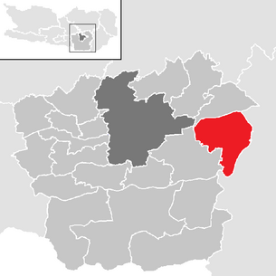Lage der Gemeinde Grafenstein (Kärnten) im Bezirk Klagenfurt-Land (anklickbare Karte)