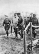 Joffre with British generals French and Haig on the Western Front in 1915