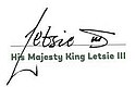 Letsie III's signature