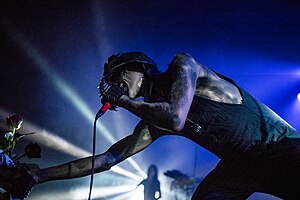 IAMX during the concert in Warsaw promoting the album "Alive In New Light".
