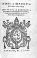 Title page of the Index Librorum Prohibitorum
