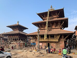 Bhimsen Temple (right), and Vishwanath Temple (left)