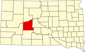 Map of South Dakota highlighting Haakon County