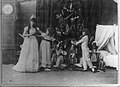 Stanislava Belinskaya as Clara, Lydia Rubtsova as Marianna, and Vasiliy Stulkolkin as Fritz cotumed in Vsevolozhsky's costumes designs for the Ivanov/Petipa/Tchaikovsky The Nutcracker (1892)