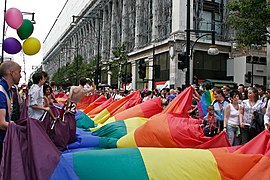 Pride in London 2008, the 100 m rainbow flag