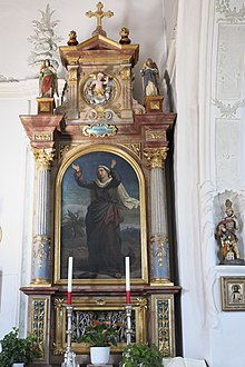 Altar depicting Edigna at the Church of St. Sebastian in Puch