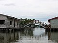 A bridge between stilt houses (palafito) in Colombia, in Ciénaga Grande de Santa Marta