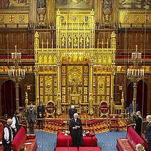 Der „Sovereign’s Throne“ im House of Lords
