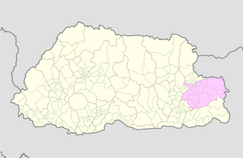 Location of Udzorong Gewog