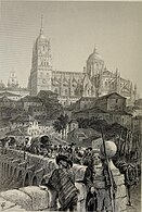 New Cathedral of Salanca and Roman Bridge in 1878 by Harry Fenn.[2]