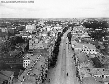 View of 1st Meshchanskaya Street, with Sukharev, towards Krestovsky Gate, 1914.