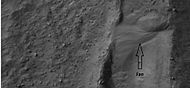 Small, well-formed alluvial fan, as seen by HiRISE under HiWish program. Location of this fan is shown in an image displayed above.