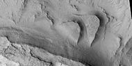 Tilted rock layers, as seen by HiRISE under HiWish program