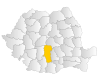 Map of Romania highlighting Argeș County