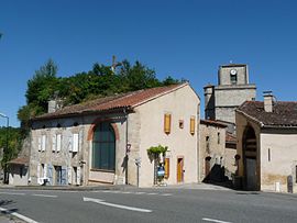 The church and old chateau in Auriac-sur-Vendinelle