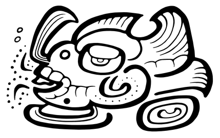 kakaw (cacao) written in the Maya script