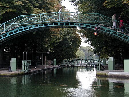 A typical iron bridge over the canal