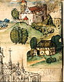 Älteste Darstellung der Burg Dübelstein (Wappenbuch)