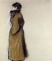 Ellen Andrée (um 1879), Pastell auf graugrünem Papier, 48,5 × 42 cm
